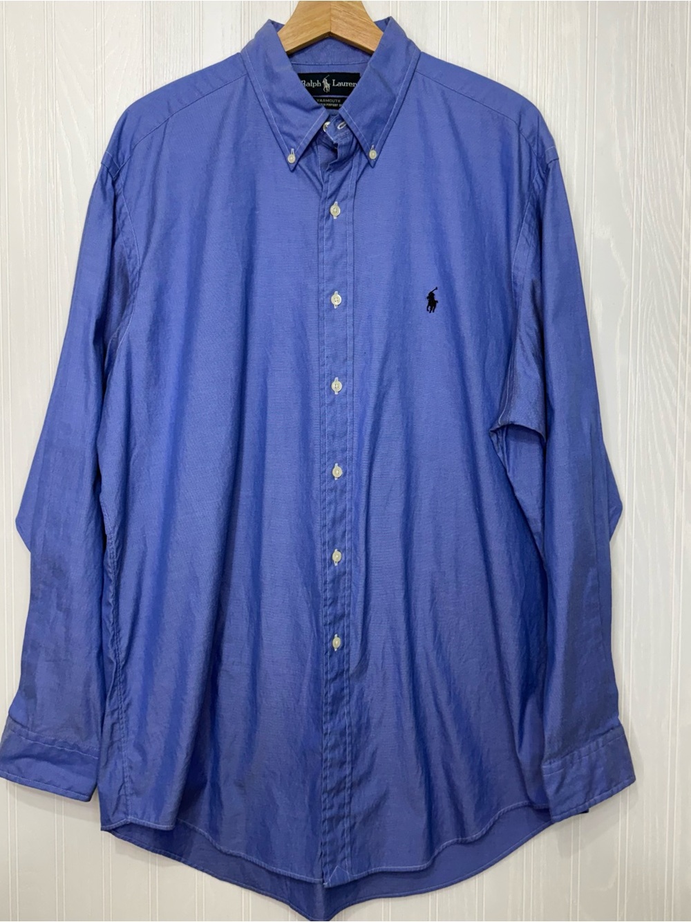 Ralph Lauren Yarmouth blue Pinpoint Oxford button up shirt size 16.5 neck